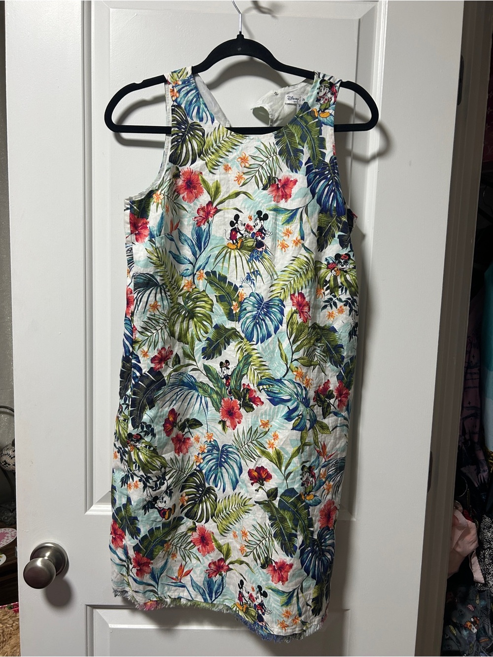 Tommy Bahama Tropical Floral Shift Dress in White, Green, Blue, MICKEY MOUSE